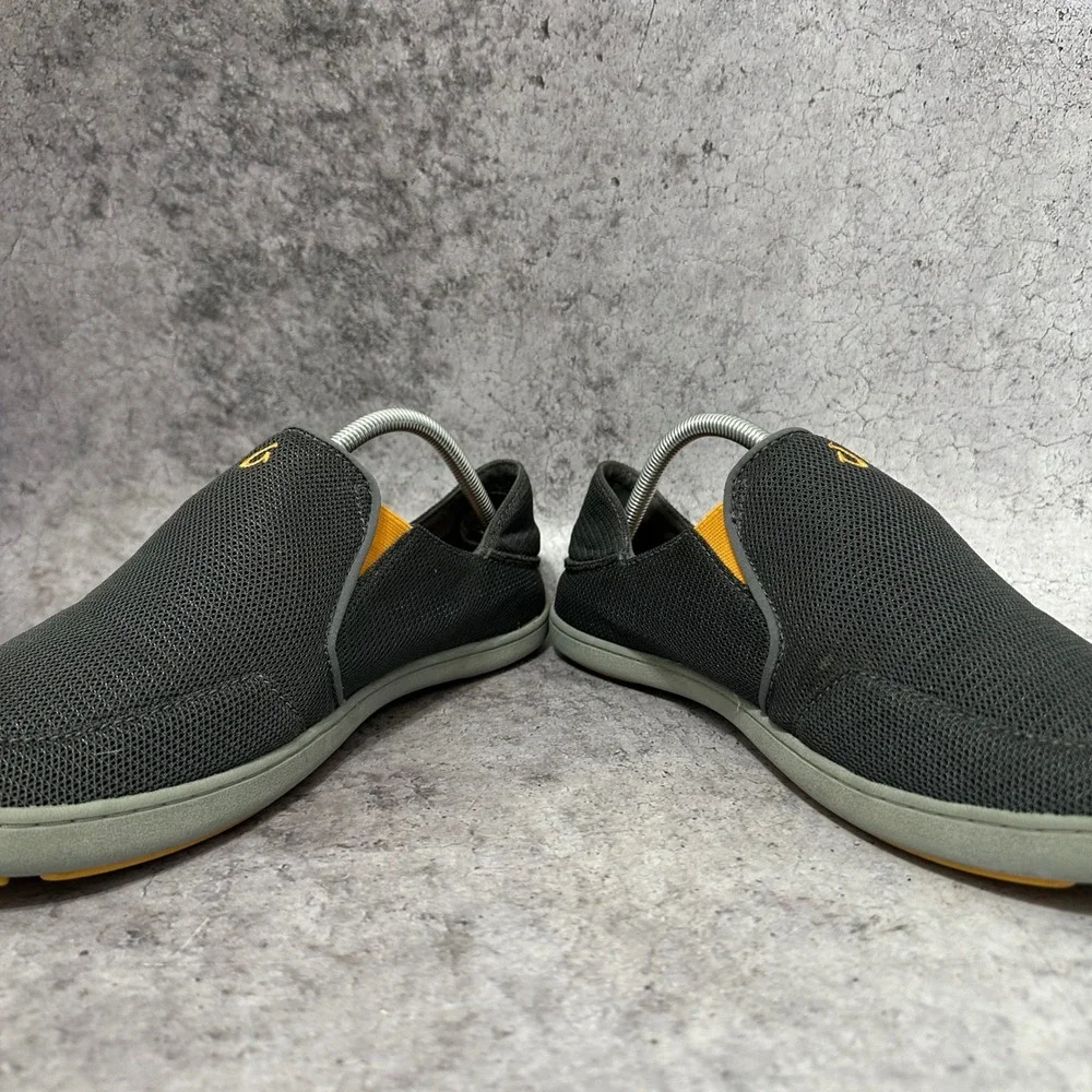 OluKai Nohea Mesh Slip On Shoes Mens 10 Grey Orange Casual Breathable 10188-4242